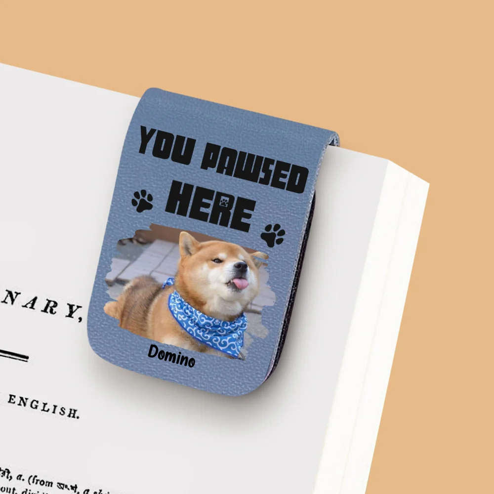 You Pawsed Here Photo - Personalized Custom Leather Bookmark - Image 7