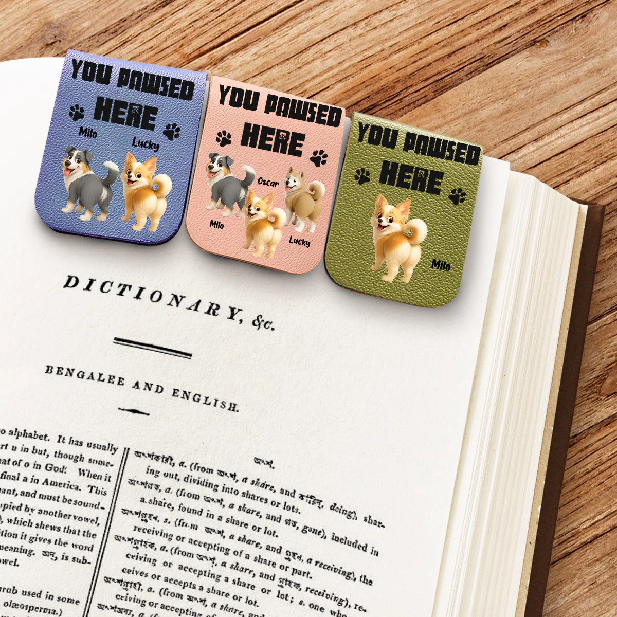 You Pawsed Here Ver 3 - Personalized Custom Leather Bookmark - Image 2
