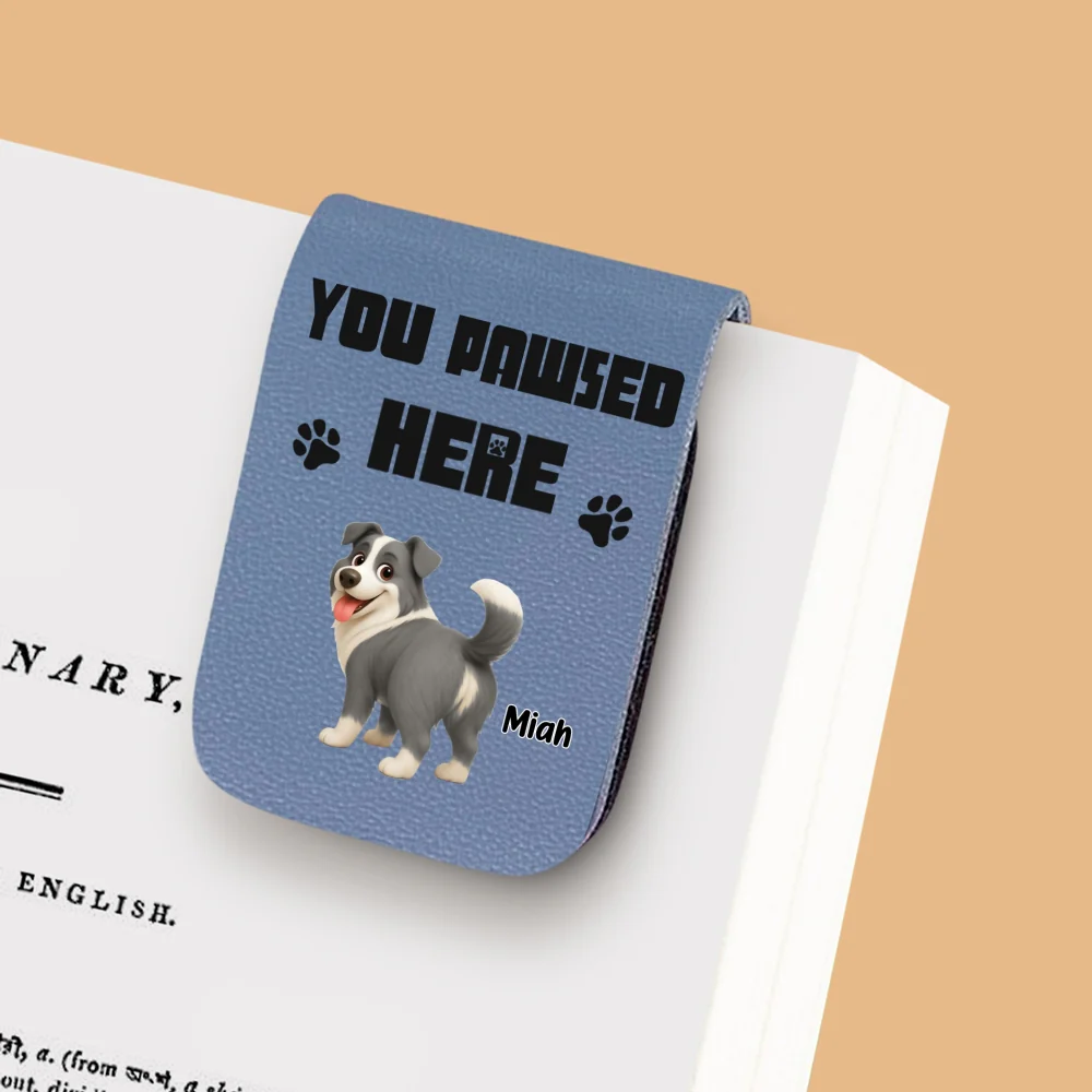 You Pawsed Here Ver 3 - Personalized Custom Leather Bookmark - Image 7