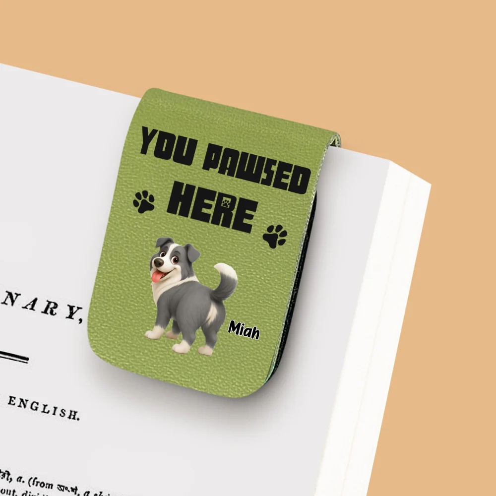 You Pawsed Here Ver 3 - Personalized Custom Leather Bookmark - Image 8