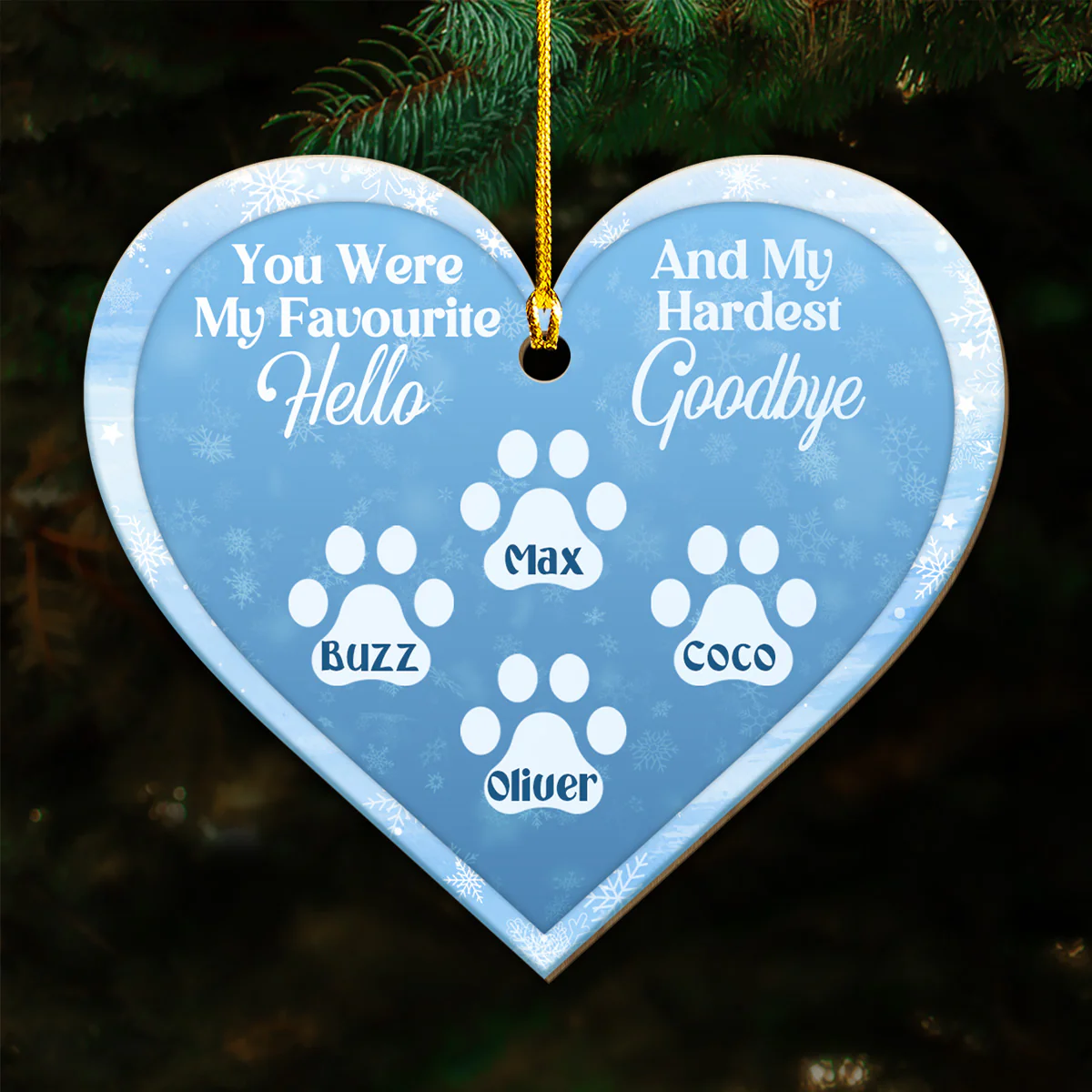 You Were My Favourite Hello And My Hardest Goodbye - Personalized Custom Wood Ornament