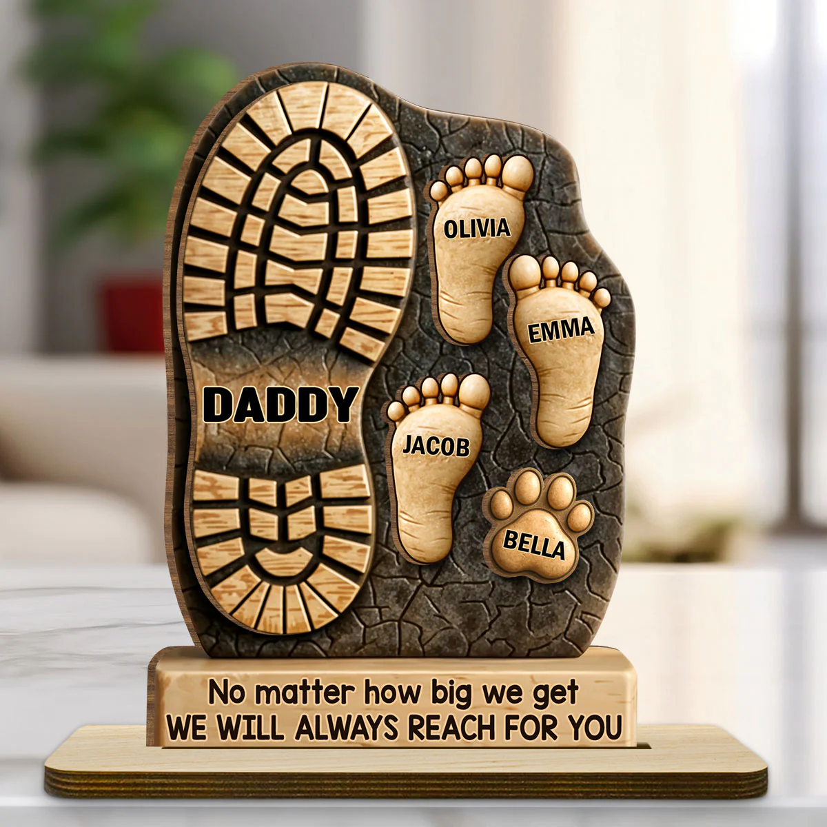 Your Footsteps Led Our Way - Personalized Custom 2-Layer Wood Plaque With Flat Base
