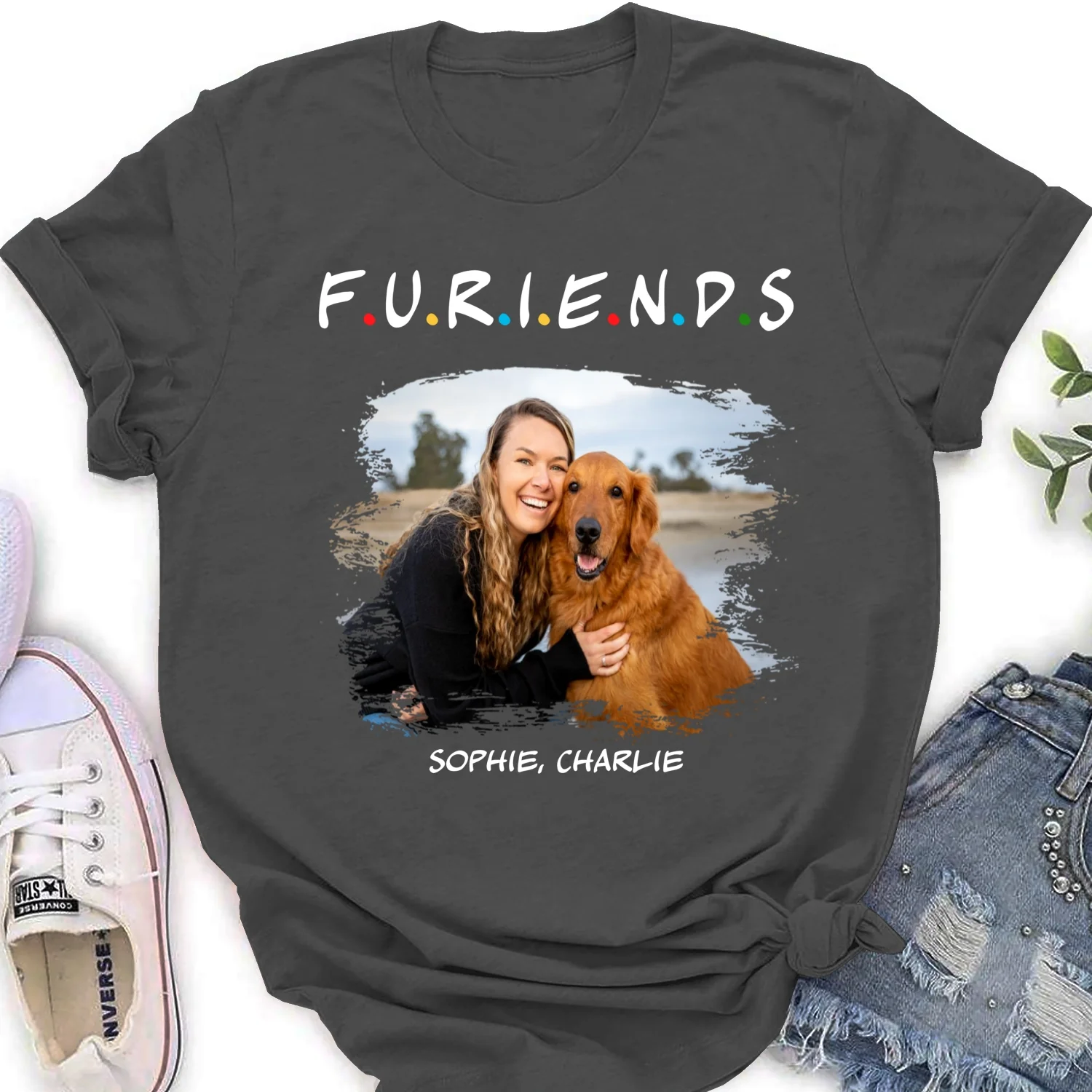Your Friend Photo - Personalized Custom Women's T-Shirt - Image 5