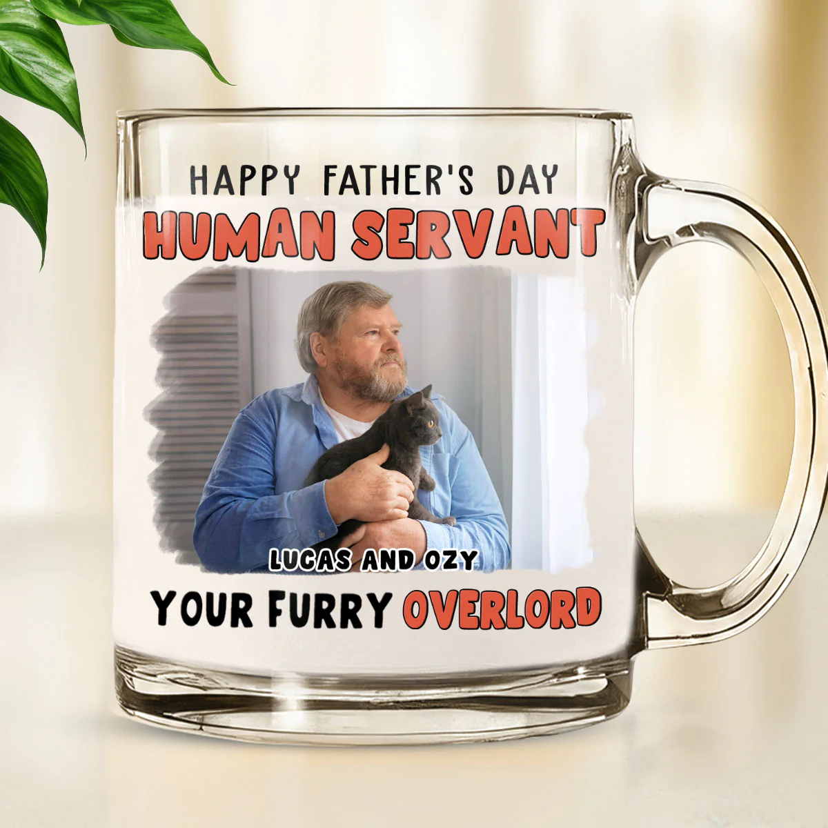 Your Furry Overlords Photo - Personalized Custom Glass Mug - Image 2