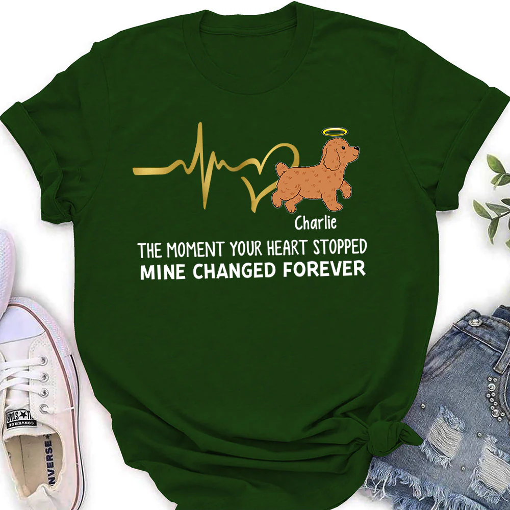 Your Heart Stopped Mine Changed - Personalized Custom Women's T-shirt - Image 2