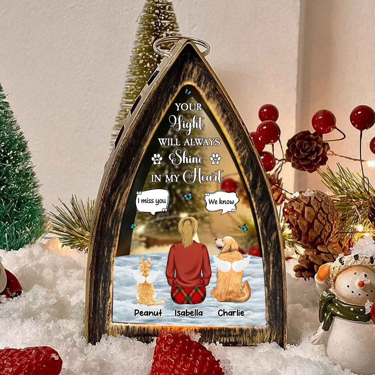 Your Light Will Always Shine In My Heart Pet - Personalized Custom Table Lantern - Image 2