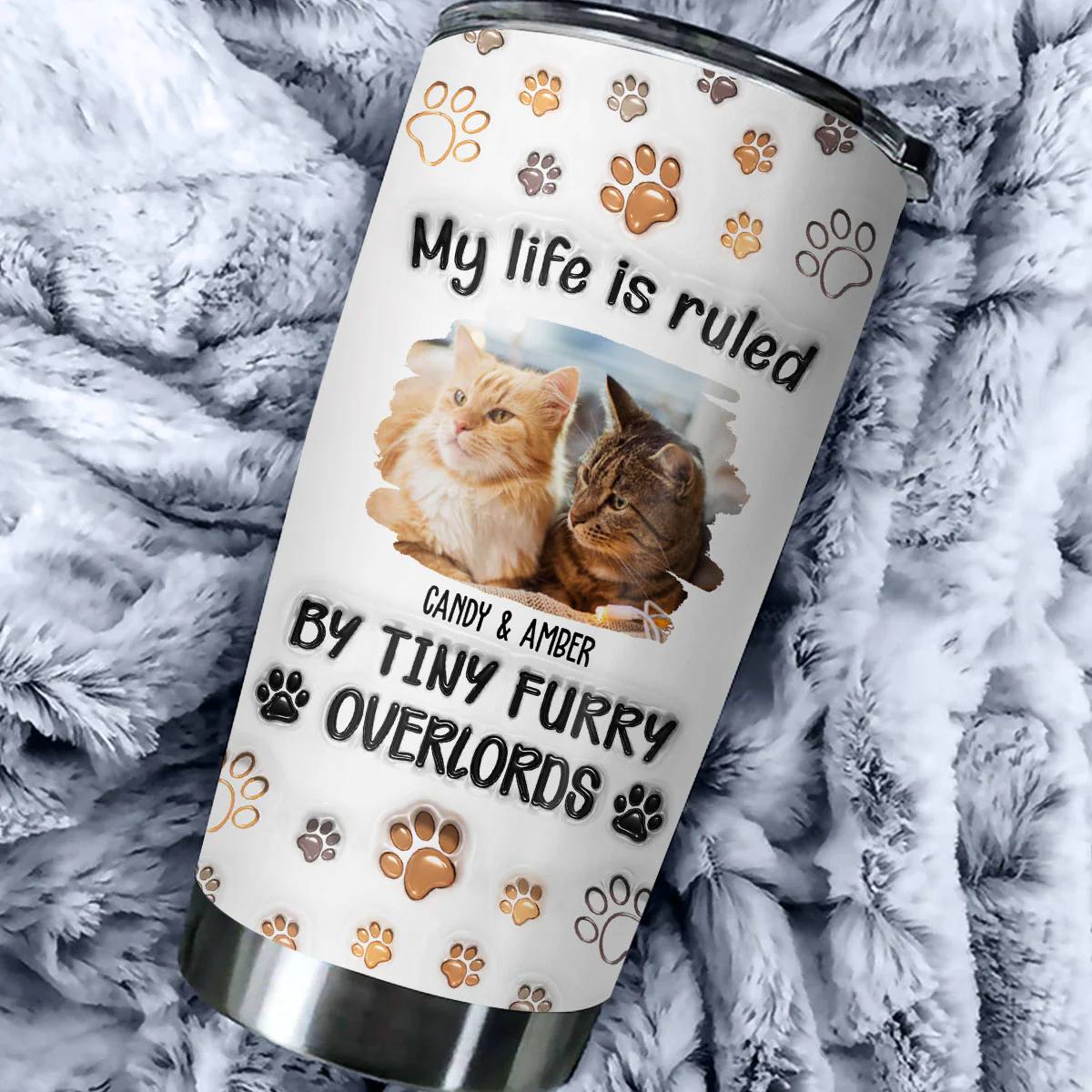 Your Overlords Photo - Personalized Custom 3D Inflated Effect Tumbler - Image 2