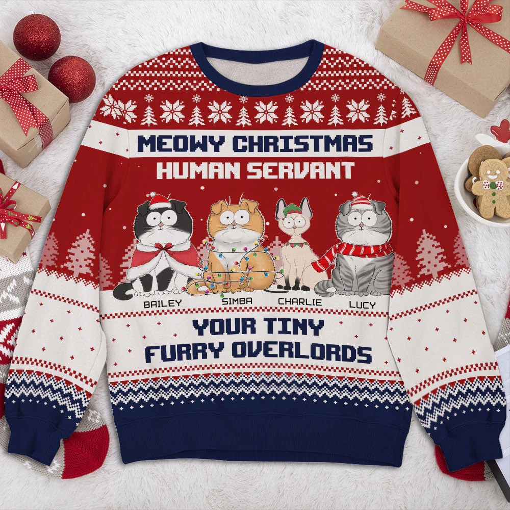 Your Tiny Furry Overlords - Personalized Custom All-Over-Print Sweatshirt - Image 5